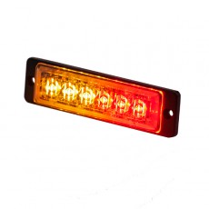 Durite R65 Slimline High Intensity 3 Red & 3 Amber LED Warning Light -